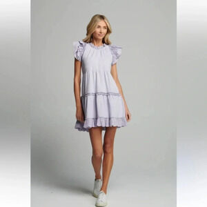 sundays Lavender Ruffle Sleeve Dress​ size S​​